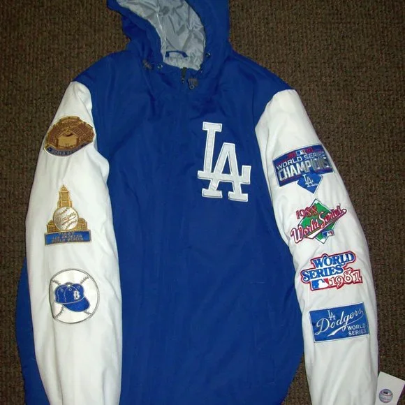 LOS ANGELES DODGERS 7 TIME WORLD SERIES CHAMPIONSHIP Hooded Jacket M L 2X - Picture 1 of 13